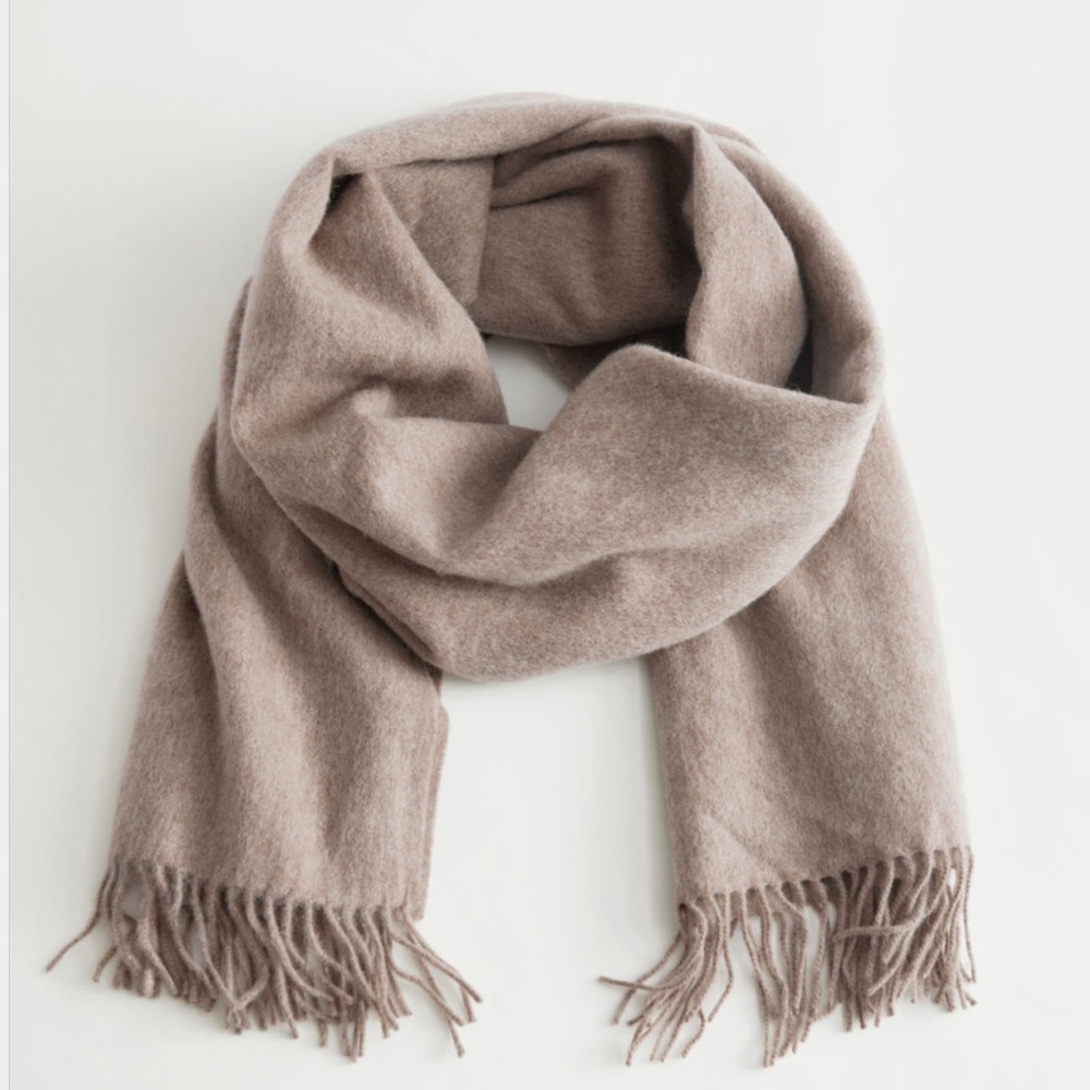 &otherstories fringed wool blended scarf